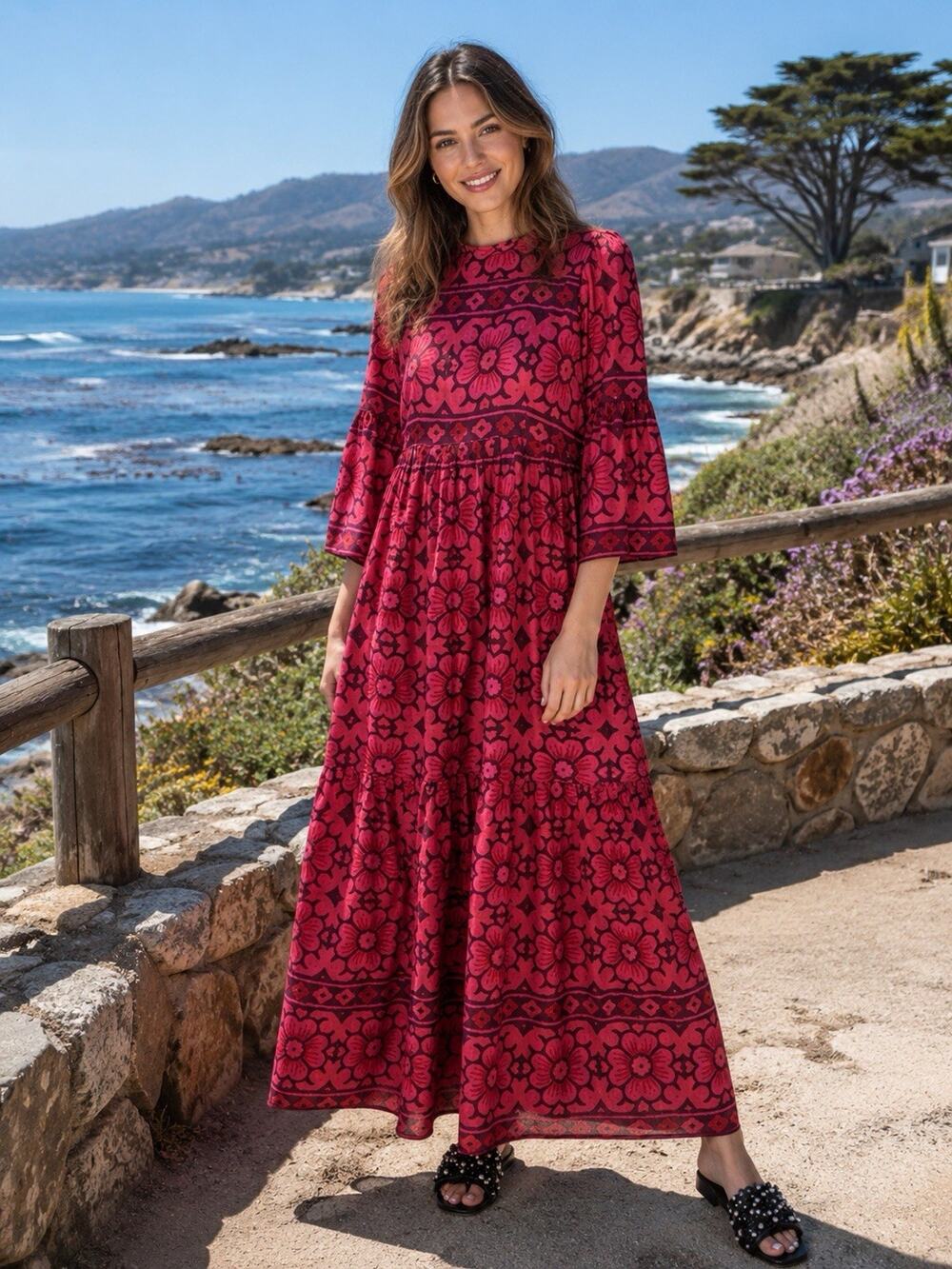 Hunter Bell Floral Nadine Dress - Size S Silk Blend Rare Vintage